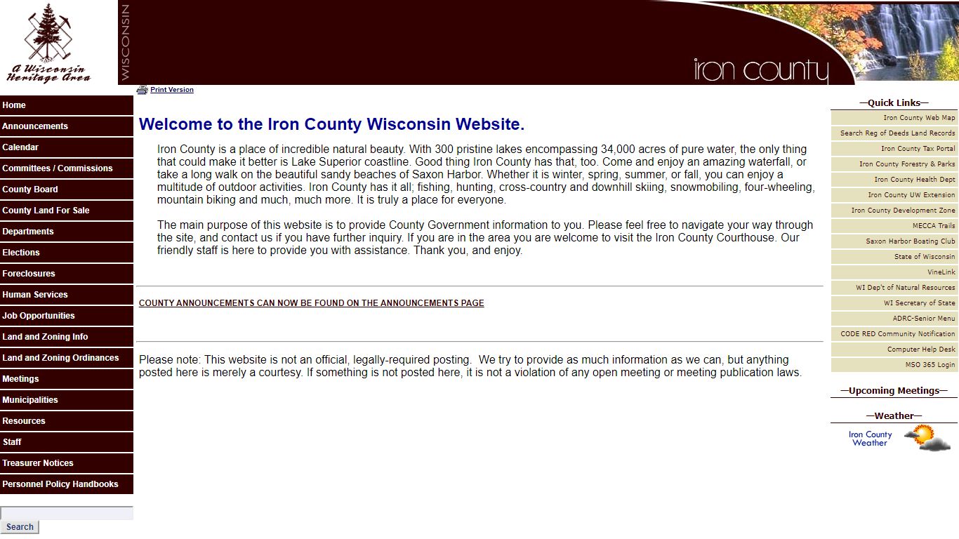 Clerk of Courts: Iron County, Wisconsin