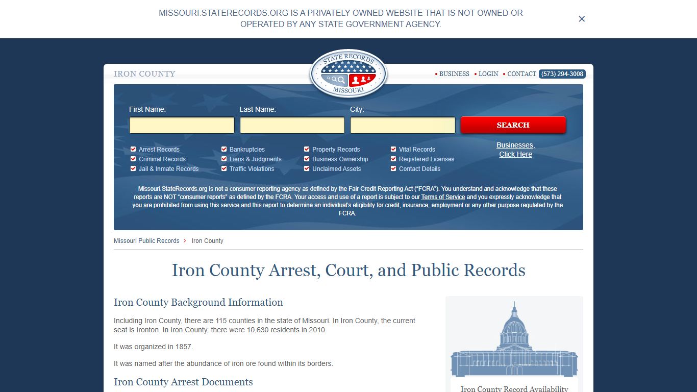 Iron County Arrest, Court, and Public Records