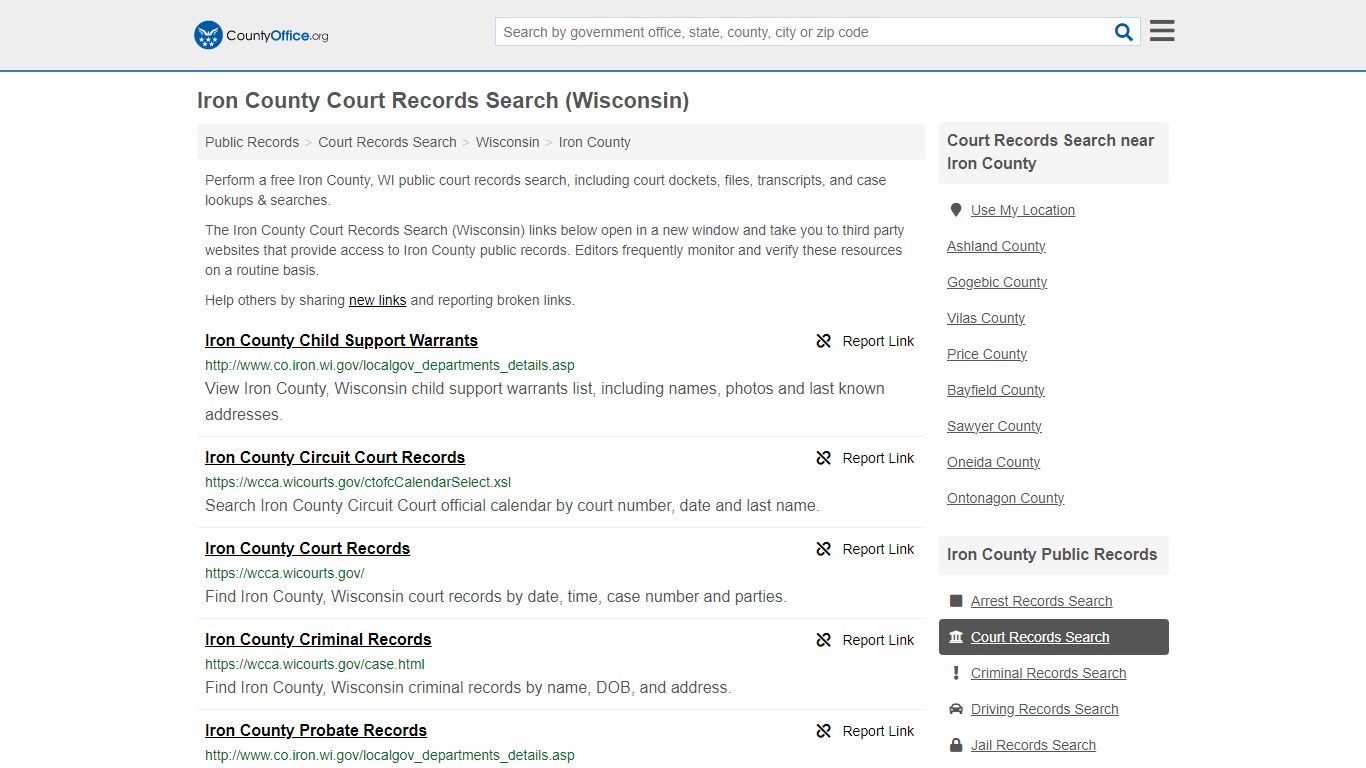 Court Records Search - Iron County, WI (Adoptions, Criminal, Child ...